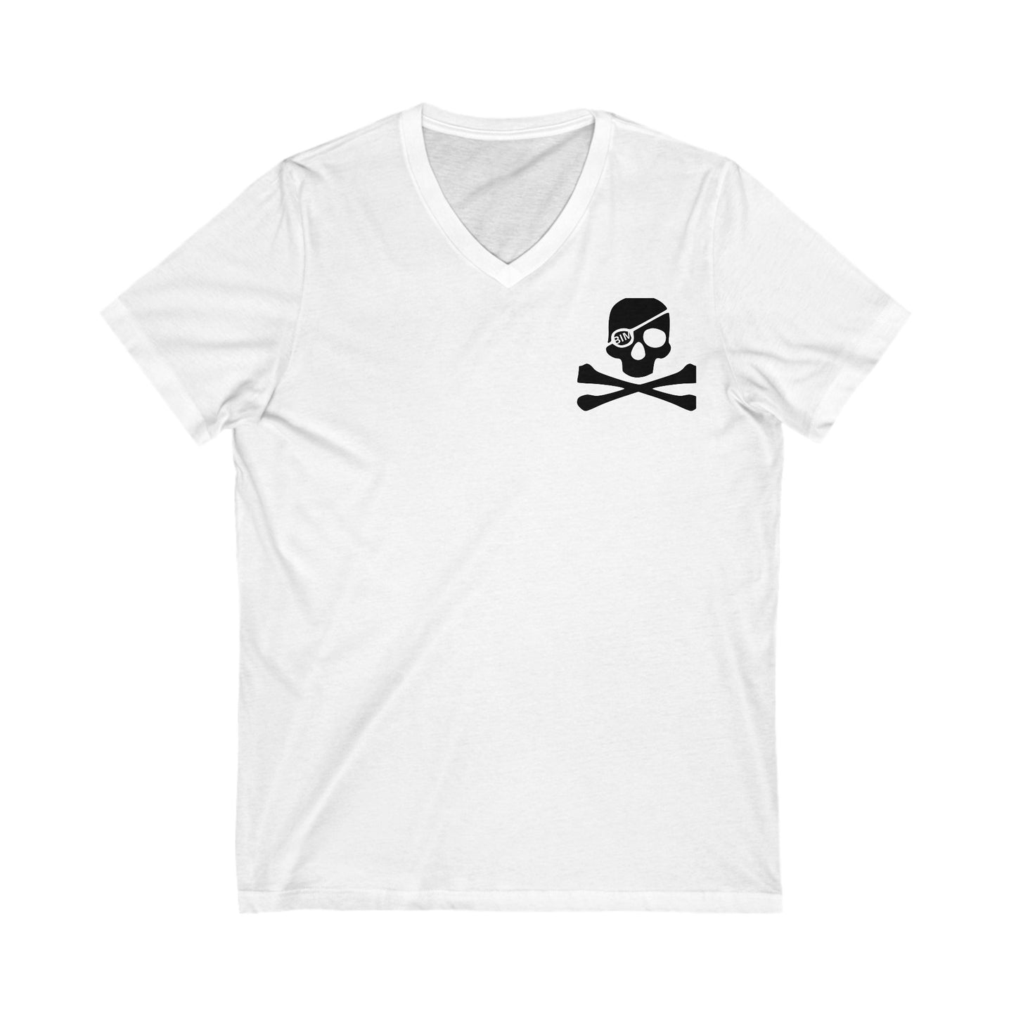 V-Neck BIM Pirate Tee with Small Skull for Piratesses