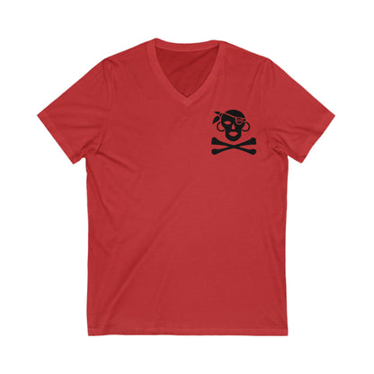 V-Neck BIM Piratess Tee with Small Skull for Piratesses