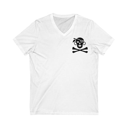 V-Neck BIM Piratess Tee with Small Skull for Piratesses